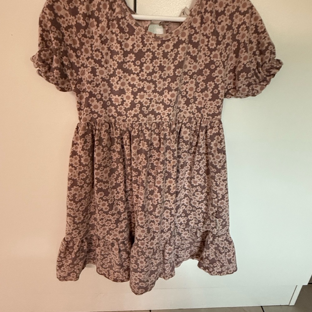 Floral Kids Dress in Pink and Cream